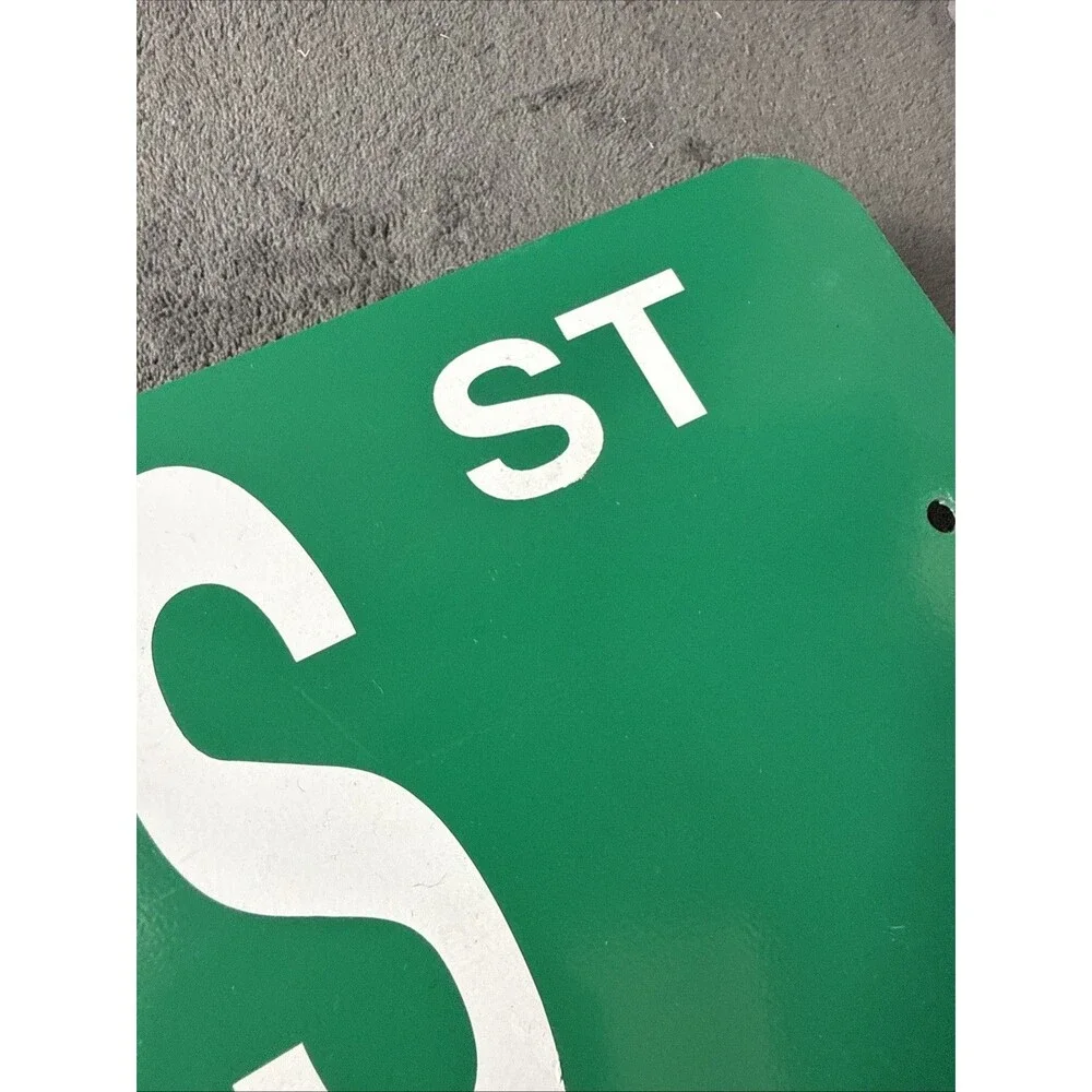 Vintage Green Metal Street Sign Snowbabies St Heavy Duty Custom Wall Decor 24